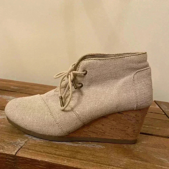 Toms burlap wedged booties - Picture 2 of 11